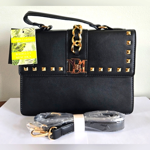 Badgley Mischka Handbags - Badgley Mischka Plain Grain Crossbody Bag Black NWT